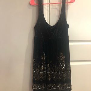 Free people black crushed velvet dress